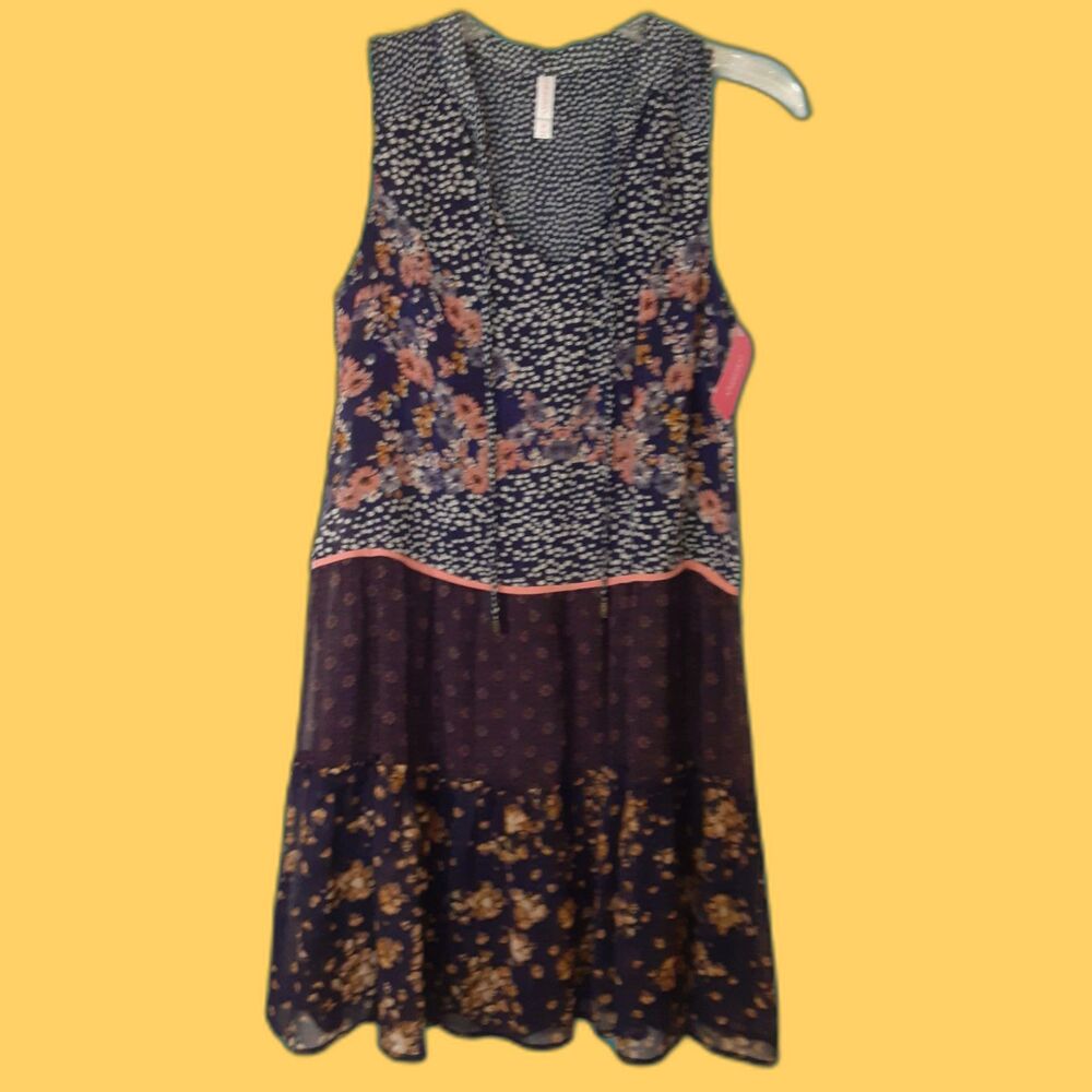 xhilaration Full Bloom Collection Navy Pull Over Dress NWT Size Medium
